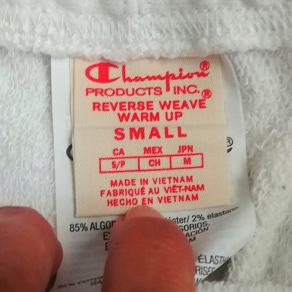 CHAMPION Reverse Weave White Warm-up Sweat pants Small - Picture 5 of 10